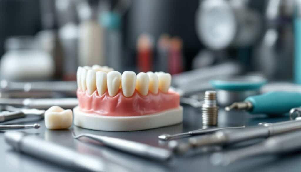 Dental instruments for Full arch rehabilitation in the dentist clinic.
